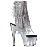 Plata 18 cm ADORE-1017RSFT botines con flecos de mujer tac�n altos