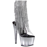 Plata 18 cm ADORE-1017RSFT botines con flecos de mujer tac�n altos