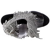 Plata 18 cm ADORE-1017RSFT botines con flecos de mujer tac�n altos