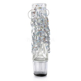 Plata 18 cm ADORE-1017SQF botines lentejuelas con flecos