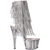 Plata 18 cm ADORE-1017SRS botines con flecos de mujer tac�n altos