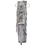 Plata 18 cm ADORE-1017SRS botines con flecos de mujer tacón altos