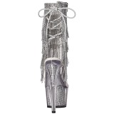 Plata 18 cm ADORE-1017SRS botines con flecos de mujer tac�n altos