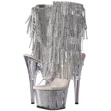 Plata 18 cm ADORE-1017SRS botines con flecos de mujer tac�n altos