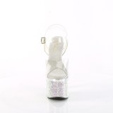 Plata 18 cm ESTEEM-708DM-2 plataforma zapatos de tac�n con piedras