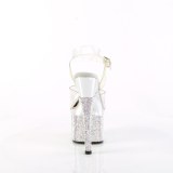 Plata 18 cm ESTEEM-708DM-2 plataforma zapatos de tac�n con piedras
