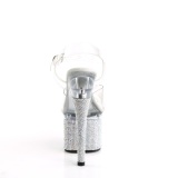 Plata 18 cm ESTEEM-708DM plataforma zapatos de tac�n con piedras