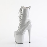 Plata glitter 20 cm plataforma botines tac�n alto mujer