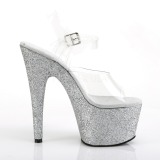 Plata purpurina 18 cm Pleaser ADORE-708HMG Zapatos con tacones pole dance