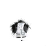 Polipiel 13,5 cm MAJESTY-501F-8 pantuflas tacón alto fabulicious tacón alto plumas negros