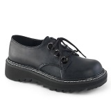Polipiel 3 cm LILITH-99 Zapatos de punk negros con cordones