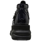 Polipiel Negro 7,5 cm NEPTUNE-100 Zapatos de Goticas Hombres Plataforma