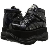 Polipiel Negro 7,5 cm NEPTUNE-100 Zapatos de Goticas Hombres Plataforma