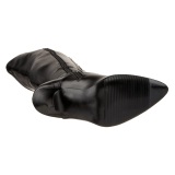 Polipiel negros 13 cm SEDUCE-3024 botas altas tacón de aguja para hombres