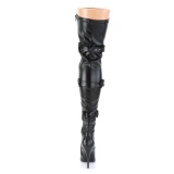 Polipiel negros 13 cm SEDUCE-3028 botas por encima de la rodilla con cordones