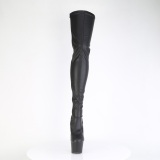 Polipiel negros 18 cm ADORE-3850 botas por encima de la rodilla con cordones