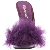 Purpura 13 cm POISE-501F Tacón plumas de marabu Mules Calzado
