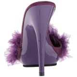 Purpura 13 cm POISE-501F Tacón plumas de marabu Mules Calzado