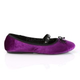 Purpura Terciopelo DEMONIA DRAC-07 bailarinas zapatos planos mujer