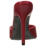 Rojo 10 cm CLASSIQUE-01 pantuflas tacón alto mujer tacón bajo