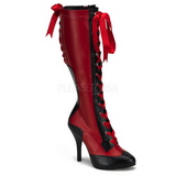 Rojo 11,5 cm BORDELLO TEMPT-126 Botas de cordones mujer
