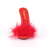 Rojo 13 cm POISE-501F Tacón plumas de marabu Mules Calzado