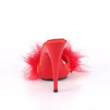 Rojo 13 cm POISE-501F Tacón plumas de marabu Mules Calzado