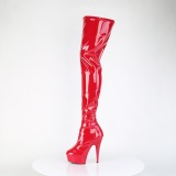 Rojo 15 cm DELIGHT-4000 Vinilo plataforma botas altas crotch alto