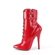 Rojo 15 cm DOMINA-1023 botines con stiletto altos