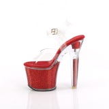 Rojo 18 cm LOVESICK-708SG brillo plataforma sandalias de tac�n alto