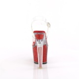Rojo 18 cm LOVESICK-708SG brillo plataforma sandalias de tacn alto