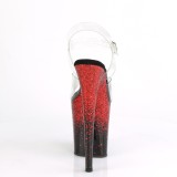 Rojo 20 cm FLAMINGO-808SS brillo plataforma sandalias de tacón alto