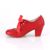 Rojo 6,5 cm WIGGLE-32 retro vintage zapatos de salón maryjane tacón ancho