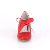 Rojo 6,5 cm WIGGLE-32 retro vintage zapatos de salón maryjane tacón ancho