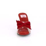 Rojo 7,5 cm BELLE-301BOW Pantuflas de tacón con corbata de moño