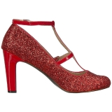 Rojo Brillo 10 cm QUEEN-01 zapatos de salón tallas grandes