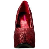 Rojo Brillo 14,5 cm Burlesque TEEZE-06GW zapatos de salón pies anchos hombre