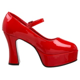 Rojo Charol 11 cm MARYJANE-50 Mary Jane Plataforma Zapatos de Salón