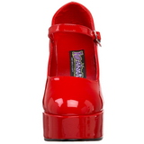 Rojo Charol 11 cm MARYJANE-50 Mary Jane Plataforma Zapatos de Salón