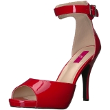 Rojo Charol 12,5 cm EVE-02 sandalias tallas grandes