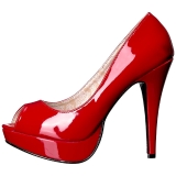 Rojo Charol 13,5 cm CHLOE-01 zapatos de salón tallas grandes