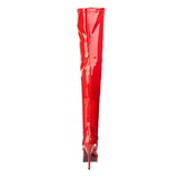 Rojo Charol 13,5 cm INDULGE-3000 Botas Over Knee Plataforma