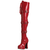 Rojo Charol 13 cm ELECTRA-3028 Largas Botas Altas para Hombres