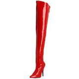 Rojo Charol 13 cm SEDUCE-3000 over knee botas altas con tacón