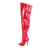 Rojo Charol 13 cm SEDUCE-3000WC botas altas de caña ancha elásticos