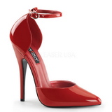 Rojo Charol 15 cm DOMINA-402 zapatos de salón tacón bajo