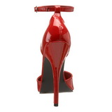 Rojo Charol 15 cm DOMINA-402 zapatos de salón tacón bajo