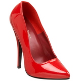 Rojo Charol 15 cm DOMINA-420 zapatos puntiagudos con tacón de aguja
