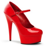 Rojo Charol 15 cm PLEASER DELIGHT-687 Plataforma Zapatos de Salón
