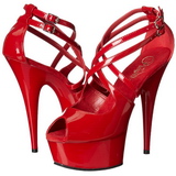 Rojo Charol 15 cm Pleaser DELIGHT-612 Plataforma Zapatos de Salón